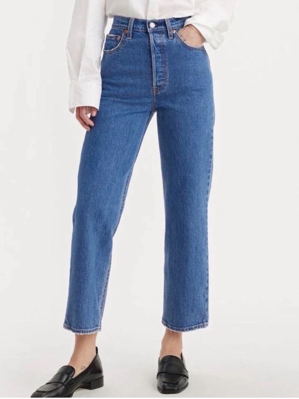 Levi's Women’s Ribcage Straight Ankle Jeans Button Fly Size 25 Like NEW